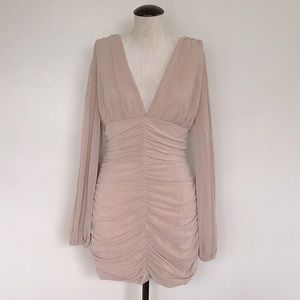 Pretty little thing long sleeve V neck mini dress